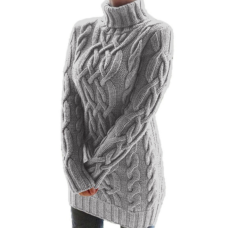 Alicia™ | Elegant Knitted winter dress with turtleneck