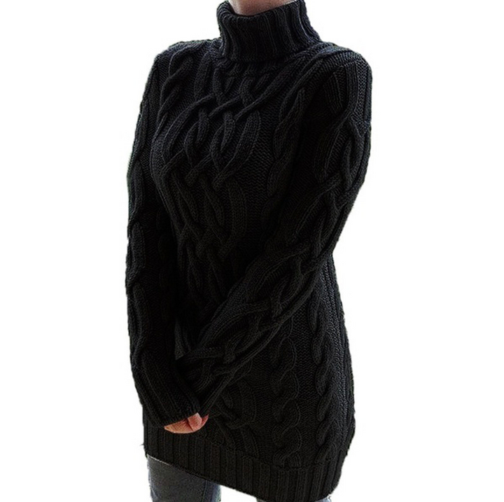 Alicia™ | Elegant Knitted winter dress with turtleneck