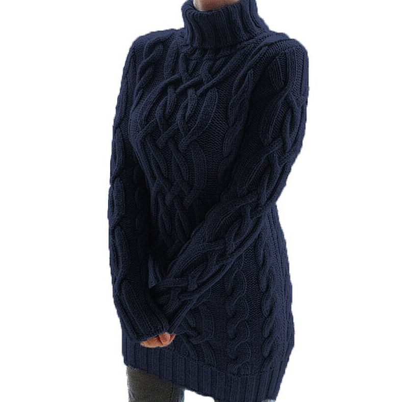 Alicia™ | Elegant Knitted winter dress with turtleneck