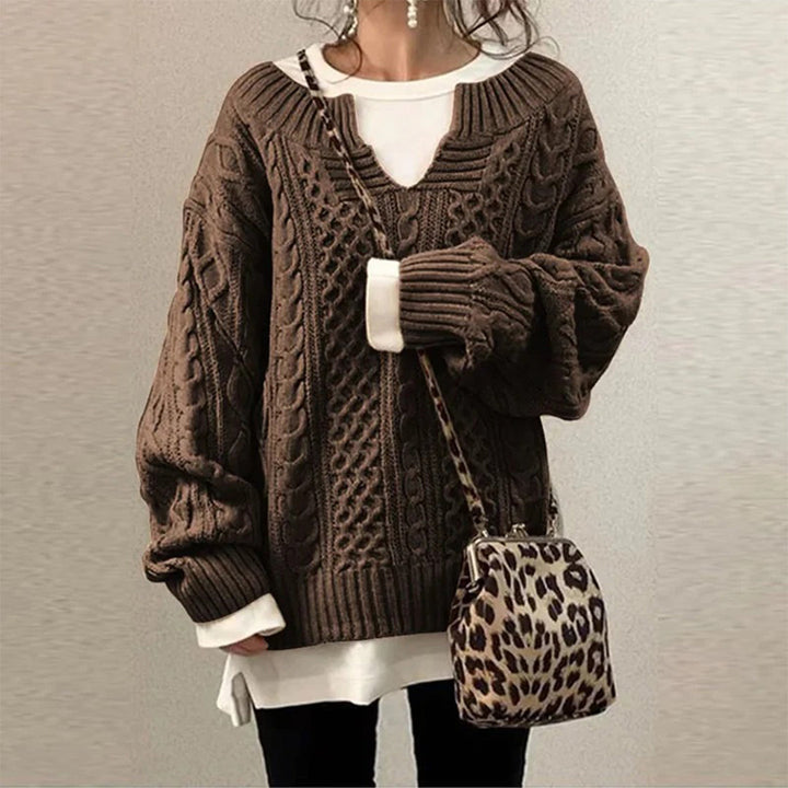 Ava™ - High-quality oversized cable-knit jumper