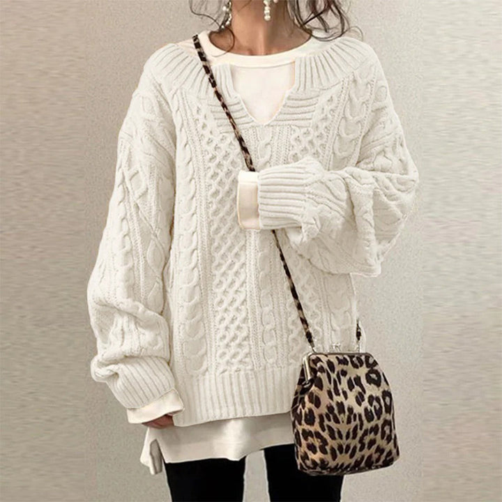 Ava™ - High-quality oversized cable-knit jumper