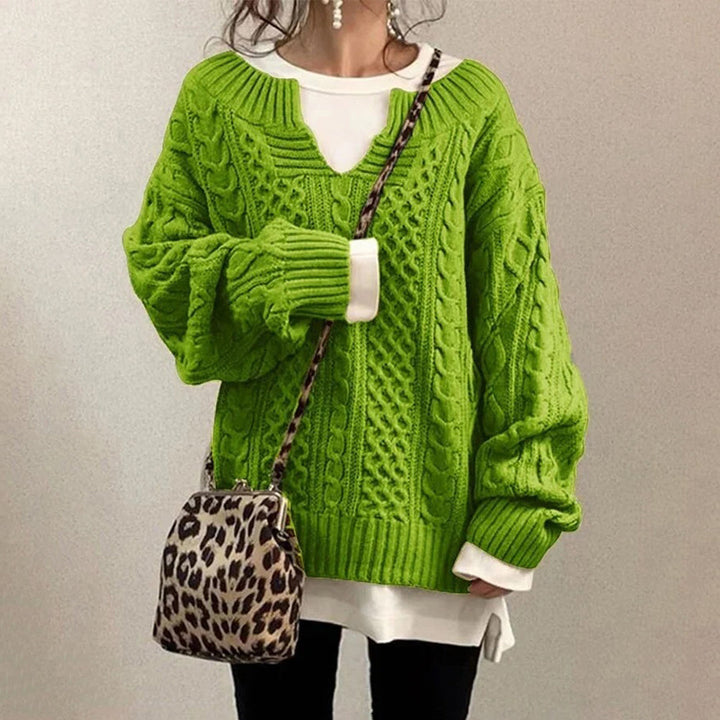 Ava™ - High-quality oversized cable-knit jumper